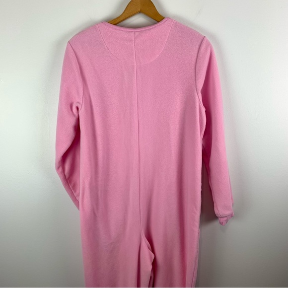Nick and Nora Womens Pink Fleece Bunny Rabbit Footed Pajamas One Piece Size S - Picture 4 of 13